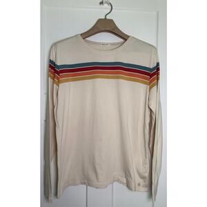 Marine Layer Engineered Sunset Stripe Tee Long Sleeve Size MEDIUM